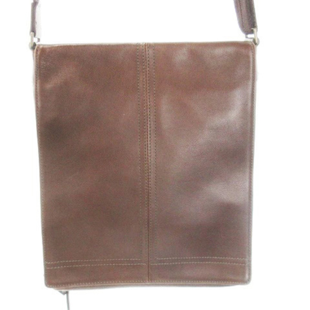 Lanvin COLLECTION Shoulder Bag Square Leather Expandable Gusset Brown